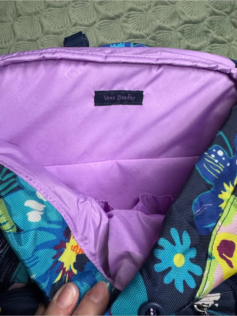 Vera Bradley lighten up daytripper firefly garden backpack EUC